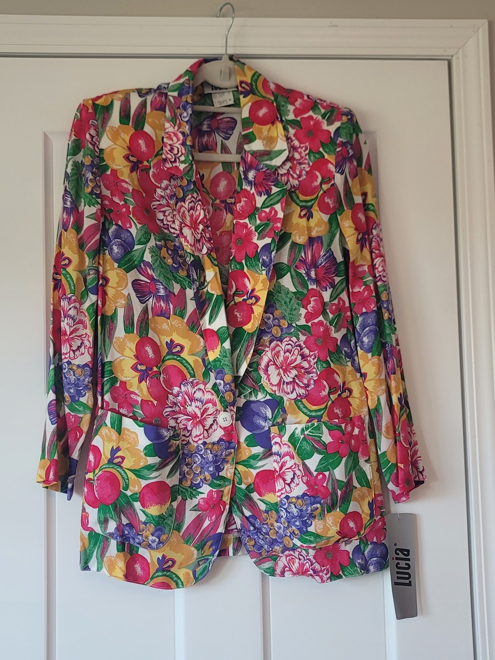NWT Vintage Lucia Floral Blazer Jacket And Skirt